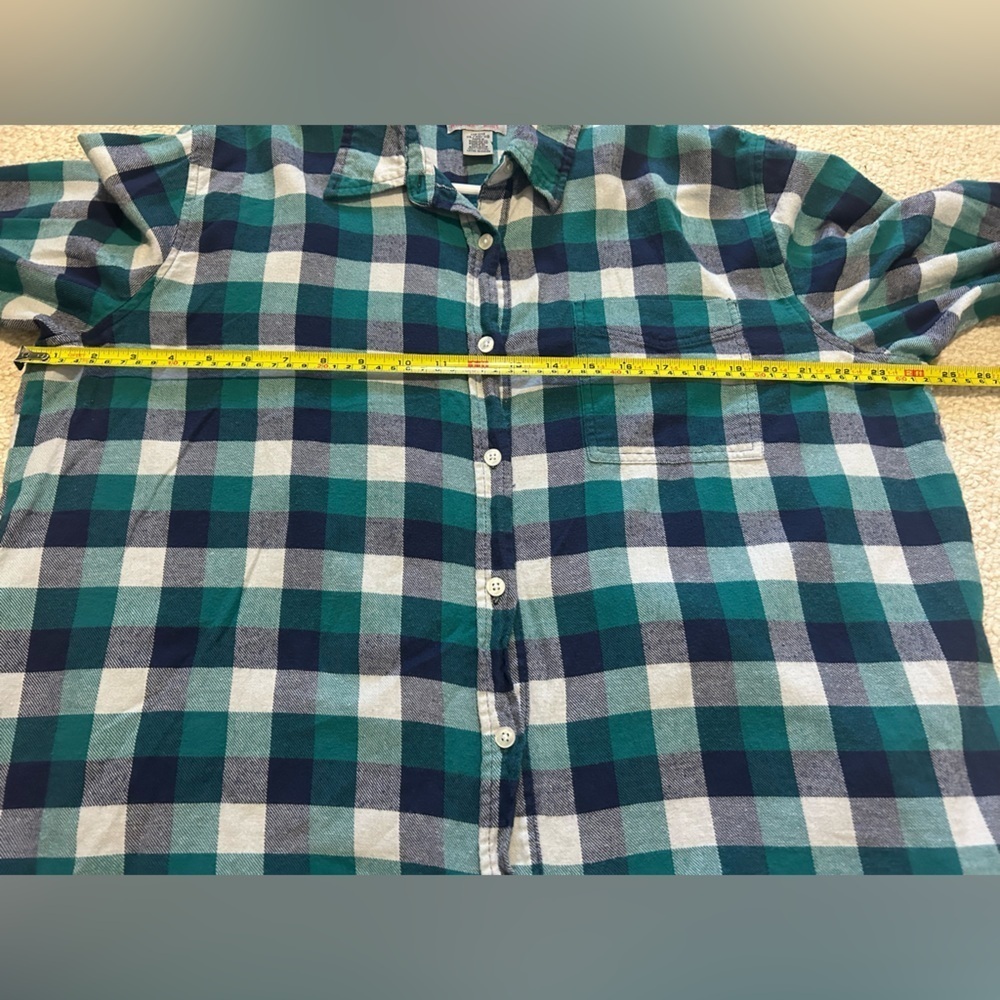 Wrangler Wrancher Shirt Teal/Navy/Cream Plaid Flannel Button Down Shirt. Size XL - Picture 12 of 12
